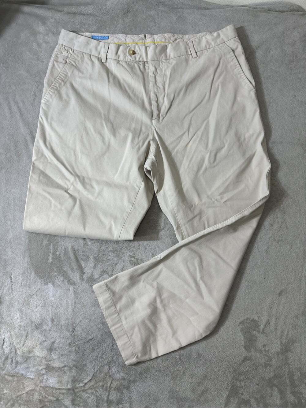J. McLaughlin Men’s Khaki Chino Pants Flat Front Casual 38x27 Beige